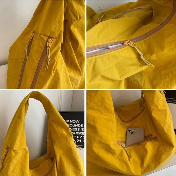 Lightweight Slouchy Beach Bag for Women - Trendy Nylon Hobo Purse Essentials - Picture 5 of 7